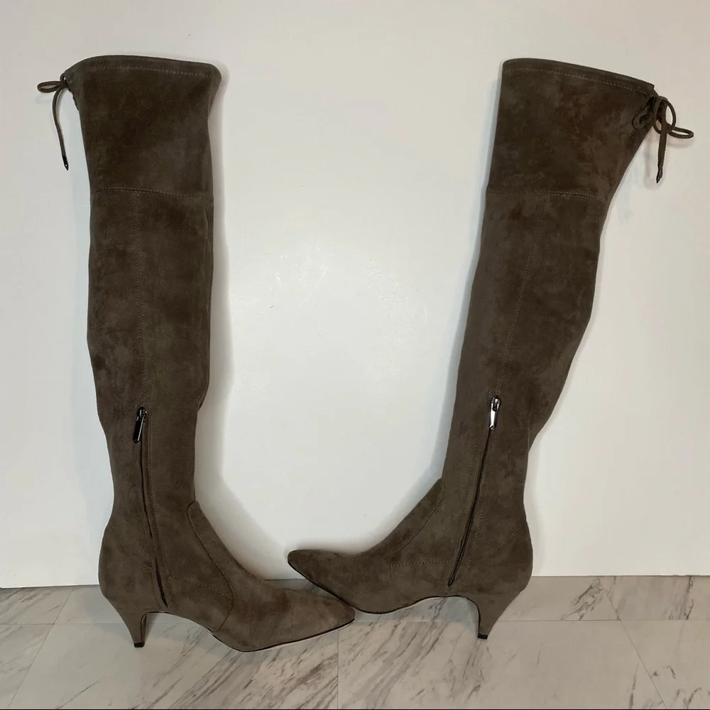Sam Edelman Kristie Steel Grey Over the Knee Boot 7.5M